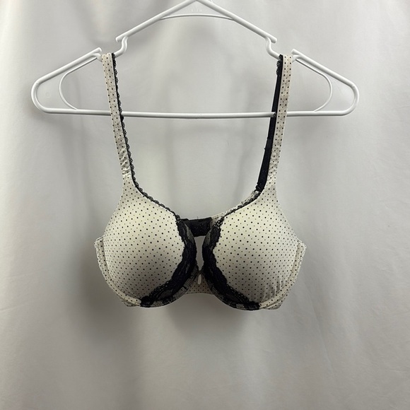 Body By Victoria’s Secret Padded Perfect Coverage 32D Bra Black White Polka Dot - Picture 1 of 10